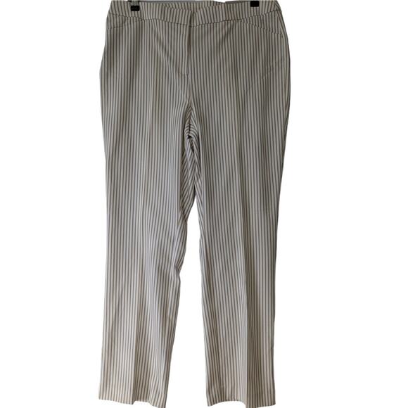 Chico's Pants - Chico's Pants Secret Stretch Striped Sand White Size 2 Womens Large Office New
